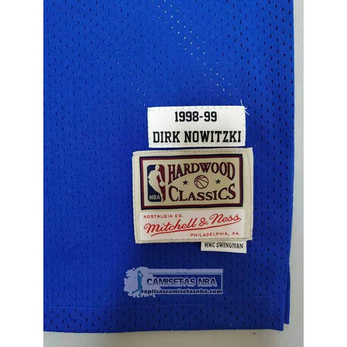 Camiseta Dallas Mavericks Dirk Nowitzki NO 41 Mitchell & Ness 1998-99 Azul